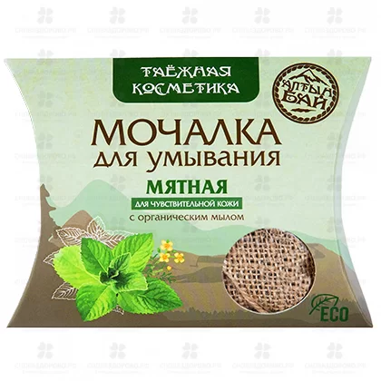 Алтын Бай Мочалка льняная  "Мятная" 60г д/умывания (д/чувств. кожи) ✅ 40760/09326 | Сноваздорово.рф