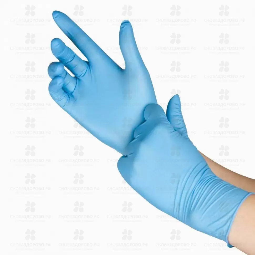 Перчатки SFM Grip-SureFace нитриловые смотровые диагн. не стерильные неопудренные размер L (8-9) голубые ✅ 26051/06688 | Сноваздорово.рф