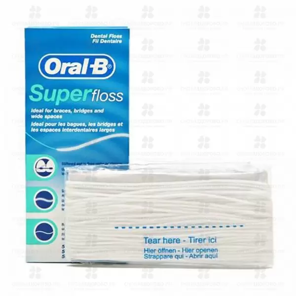 Орал-Би зубная нить SuperFloss 50м ✅ 32327/06270 | Сноваздорово.рф