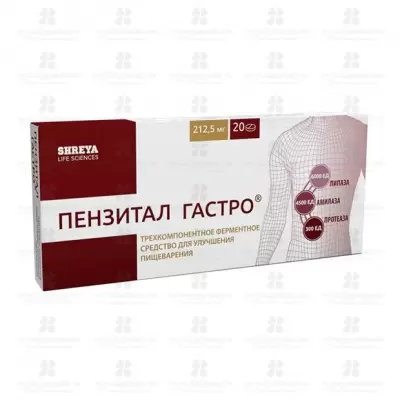 Пензитал Гастро таблетки покрытые кишечнорастворимой оболочкой №20 ✅ 33005/06216 | Сноваздорово.рф