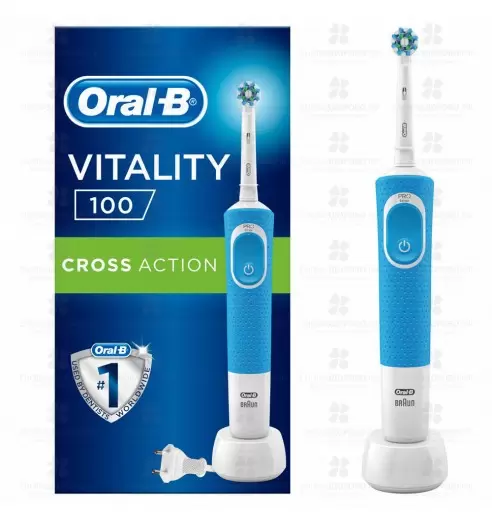 Орал-би зубная щетка электрическая Vitality D100.413 Pro CrossAction Blve (тип 3710) ✅ 33049/06270 | Сноваздорово.рф