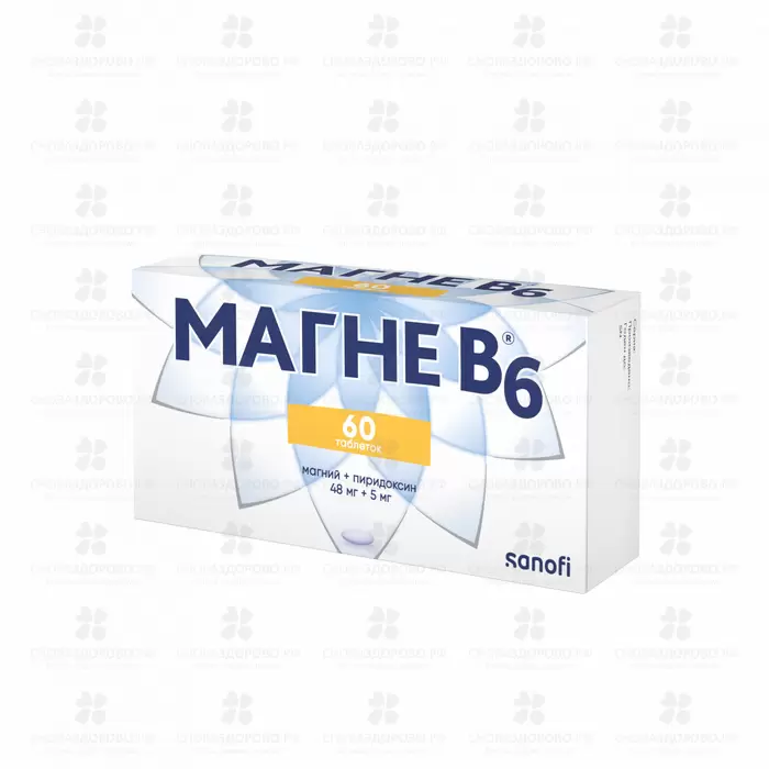 Магне В6 таблетки покрытые оболочкой 48мг+5мг №60 ✅ 30404/08568 | Сноваздорово.рф