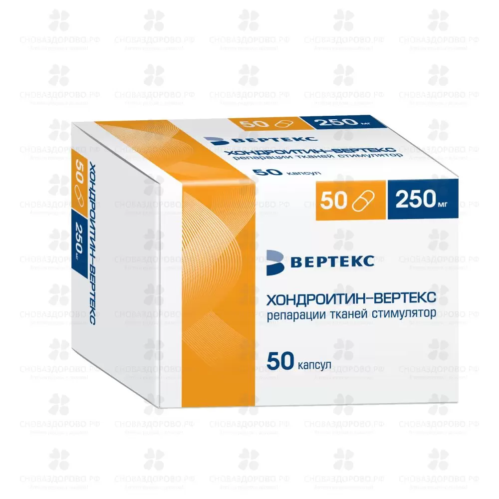 Хондроитин ВЕРТЕКС капсулы 250мг №50 ✅ 32523/06087 | Сноваздорово.рф