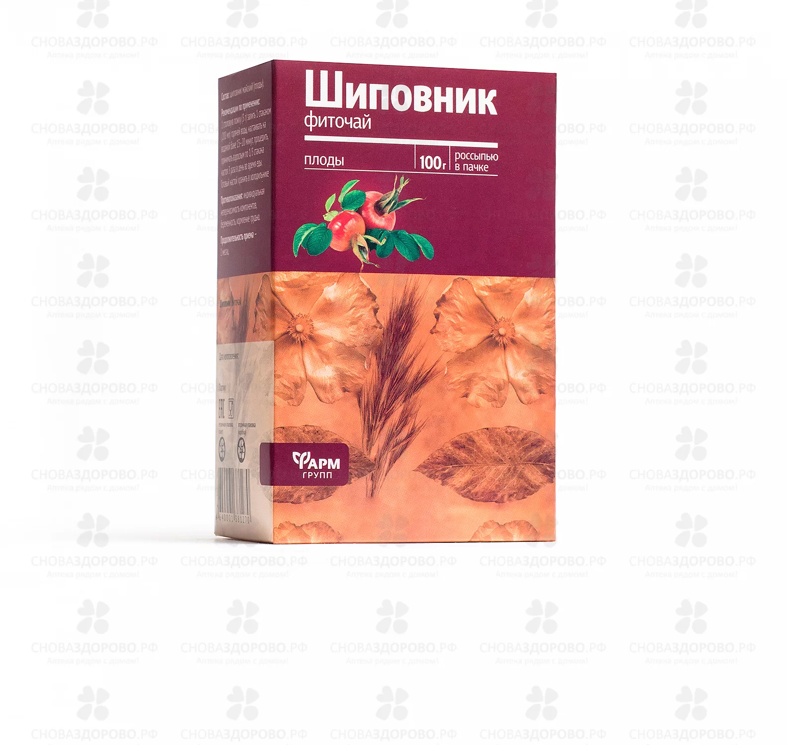 Шиповник плоды 100г фиточай (БАД) ✅ 41506/07015 | Сноваздорово.рф