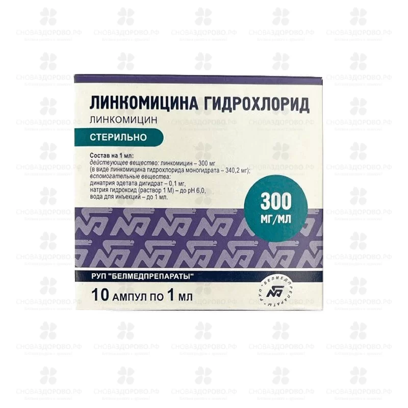 Линкомицина гидрохлорид раствор для инфузий и внутримышечного введения 300мг/мл 1мл ампулы №10 ✅ 11795/06715 | Сноваздорово.рф