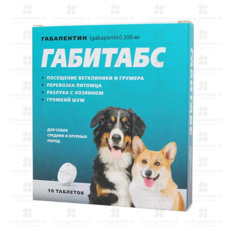 СноваЗдорово.рф: Габитабс таблетки 200мг №10 для собак средних и крупных пород