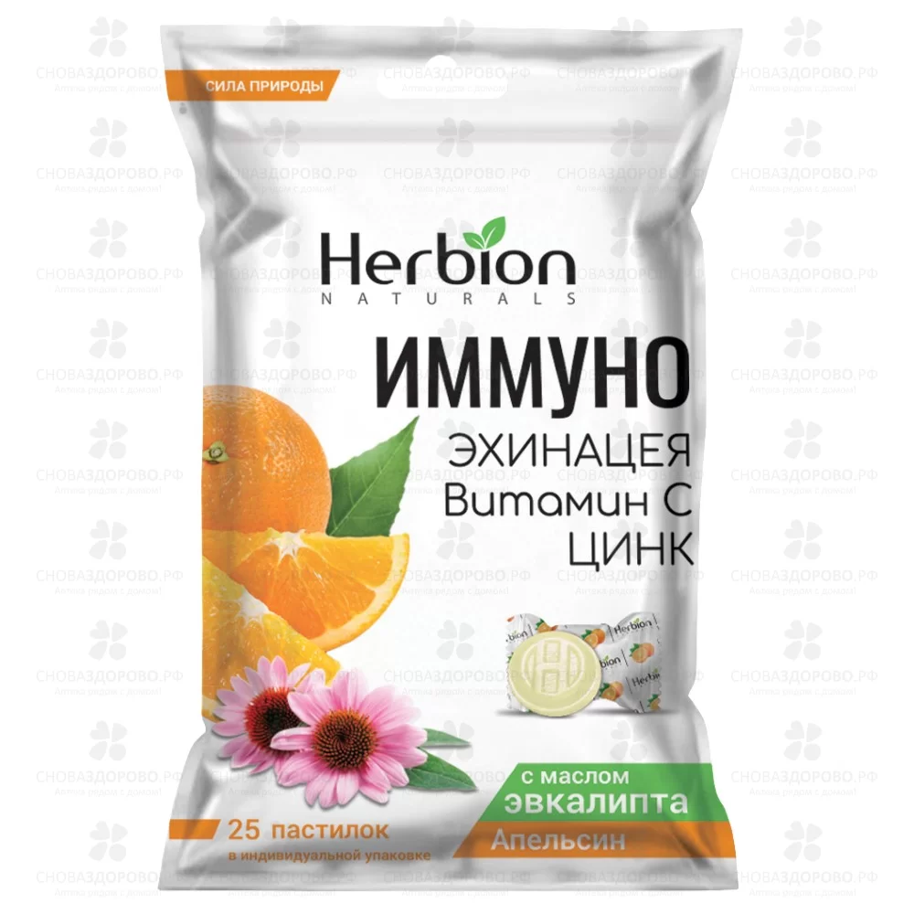 Иммуно Эхинацея витамин С/Цинк пастилки 2,5г №25 (БАД) (апельсин) ✅ 39649/06209 | Сноваздорово.рф