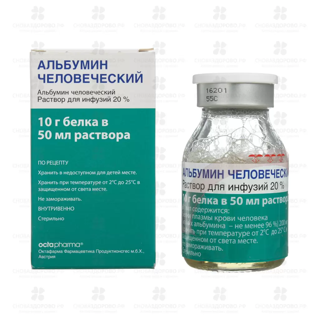 Альбумин человеческий раствор для инфузий 200 мг/ мл 50 мл флакон ✅ 14388/07344 | Сноваздорово.рф