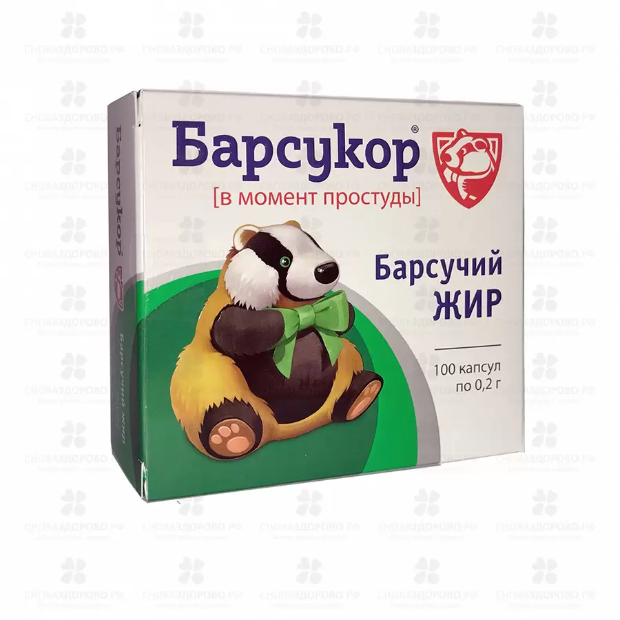 Барсучий жир Барсукор капсулы 0,2г №100 (БАД) ✅ 11018/07145 | Сноваздорово.рф