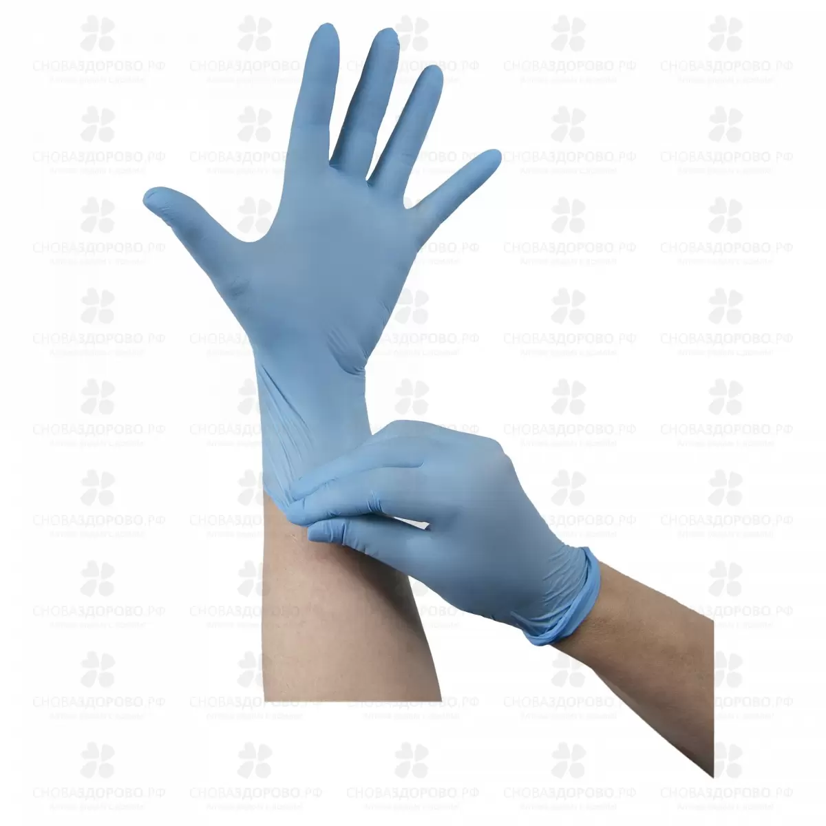 Перчатки Инекта нитриловые смотровые нестерильные неопудренные текстурированные размер L (голубой) ✅ 13523/06450 | Сноваздорово.рф