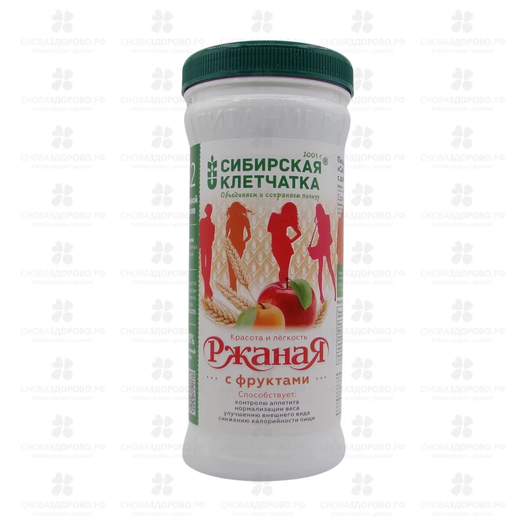Клетчатка Сибирская Ржаная с фруктами 350г  ✅ 34556/06970 | Сноваздорово.рф