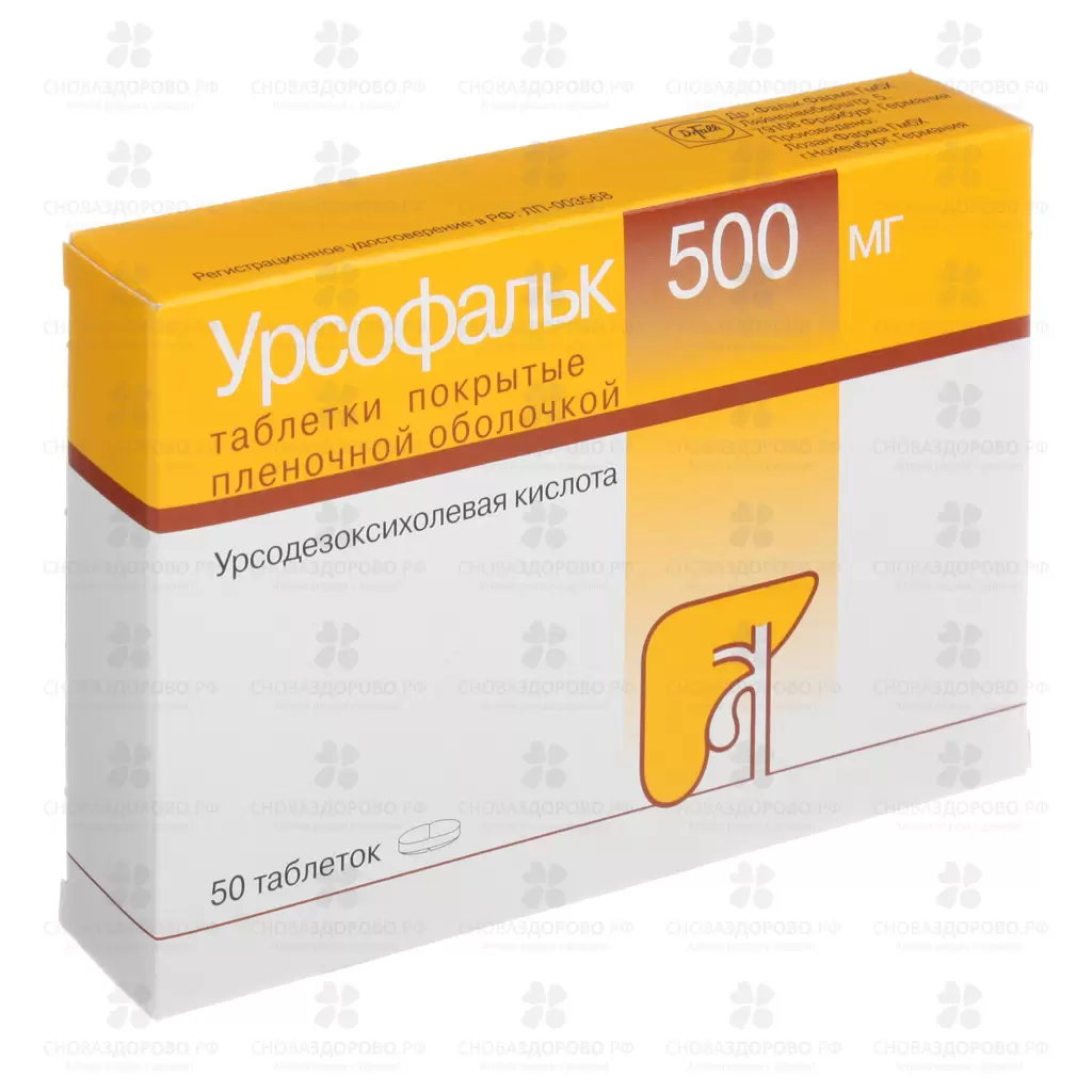 Урсофальк таблетки покрытые пленочной оболочкой 500 мг №50 ✅ 31752/06402 | Сноваздорово.рф