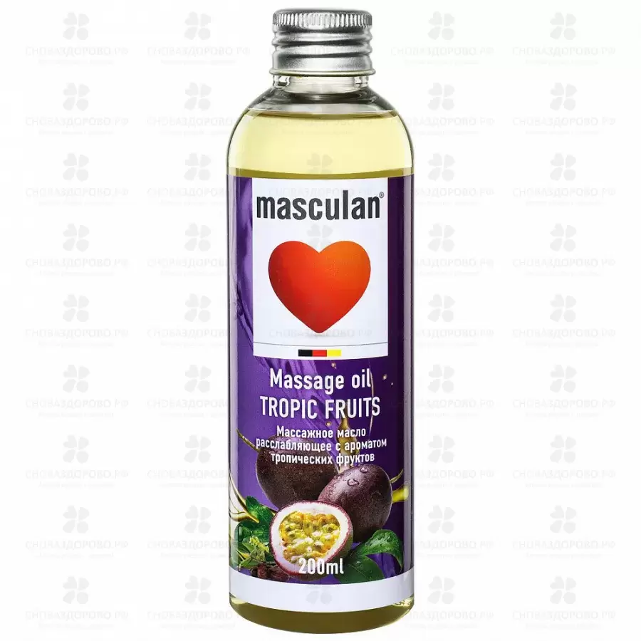 Масло Маскулан массажное/расслабляющее 200мл (аромат тропич. фруктов) ✅ 36650/06277 | Сноваздорово.рф