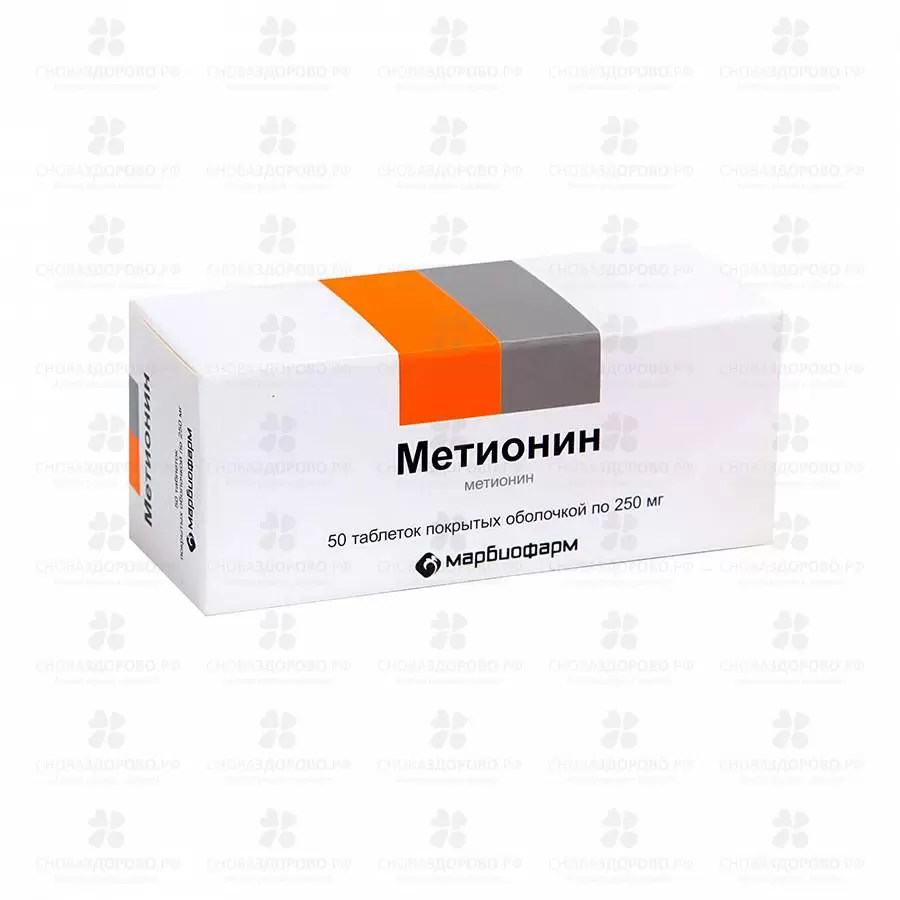 Метионин таблетки покрытые оболочкой 250 мг №50 ✅ 05103/06820 | Сноваздорово.рф