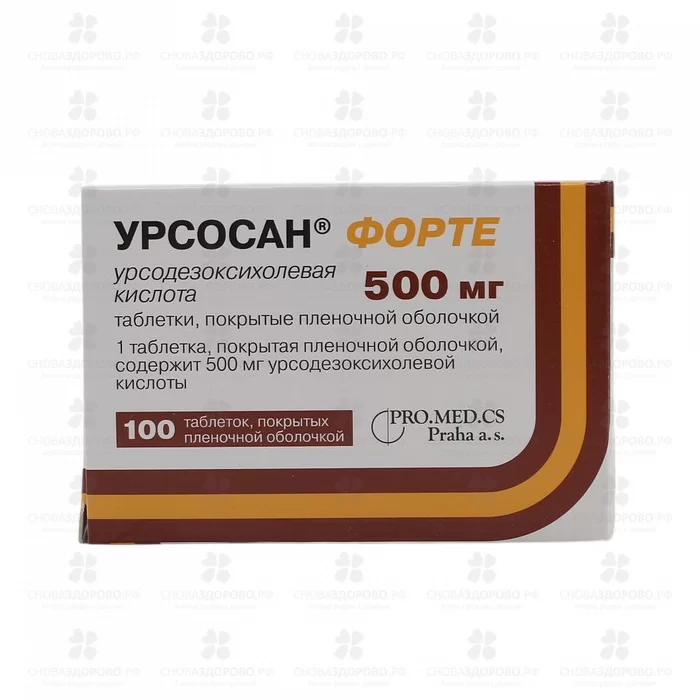 Урсосан Форте таблетки покрытые пленочной оболочкой 500мг №100 ✅ 31542/06258 | Сноваздорово.рф