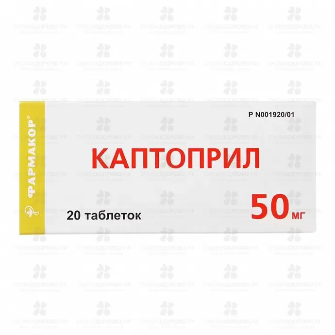 Каптоприл таблетки 50мг №20 ✅ 16661/06912 | Сноваздорово.рф