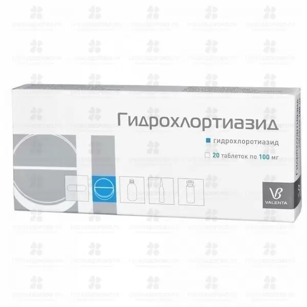 Гидрохлортиазид таблетки 100 мг №20 ✅ 12628/06085 | Сноваздорово.рф