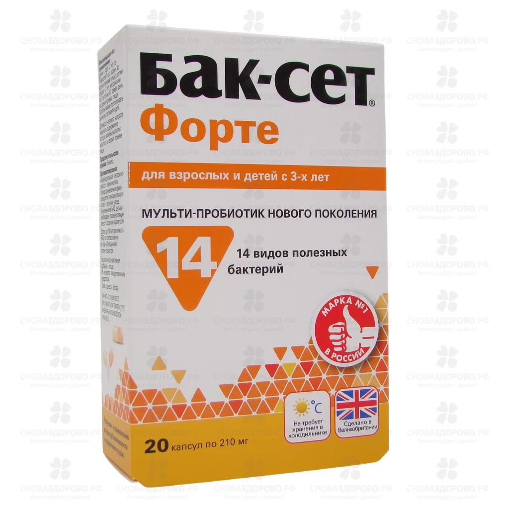 Бак-Сет Форте мульти-пробиотик капсулы 210мг №20 (БАД) ✅ 31291/07155 | Сноваздорово.рф