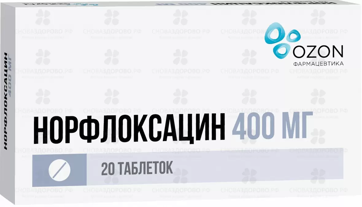 Норфлоксацин таблетки покрытые пленочной оболочкой 400мг №20 ✅ 21562/06162 | Сноваздорово.рф