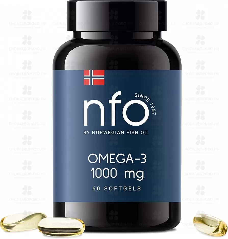 Омега-3 Норвегиан Фиш Оил (NFO) 1000мг капсулы 1450мг №60 (БАД) ✅ 40596/09279 | Сноваздорово.рф
