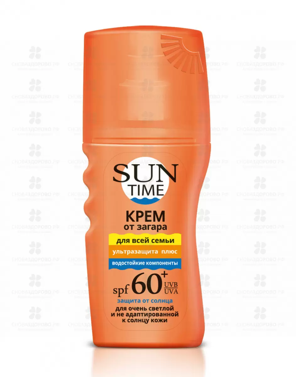 Биокон САН ТАЙМ Крем для загара спрей SPF-60+ УльтраЗащита Плюс 150 мл для всей семьи ✅ 24080/06078 | Сноваздорово.рф