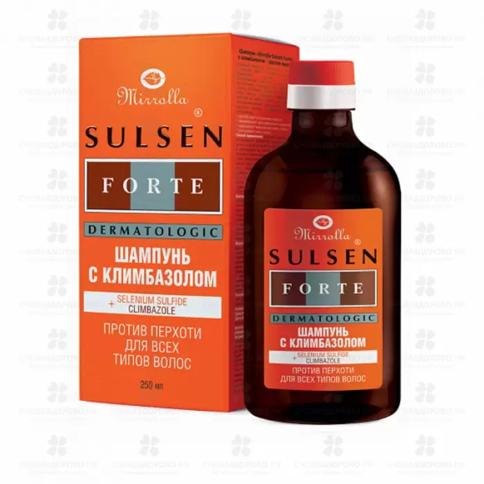 Мирролла Сульсен Форте Шампунь с климбазолом 250мл флакон (против перхоти) ✅ 39595/06148 | Сноваздорово.рф