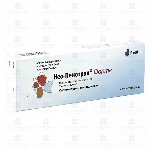 Нео-Пенотран форте суппозитории вагинальные 750мг+200 мг №7 ✅ 05129/06511 | Сноваздорово.рф