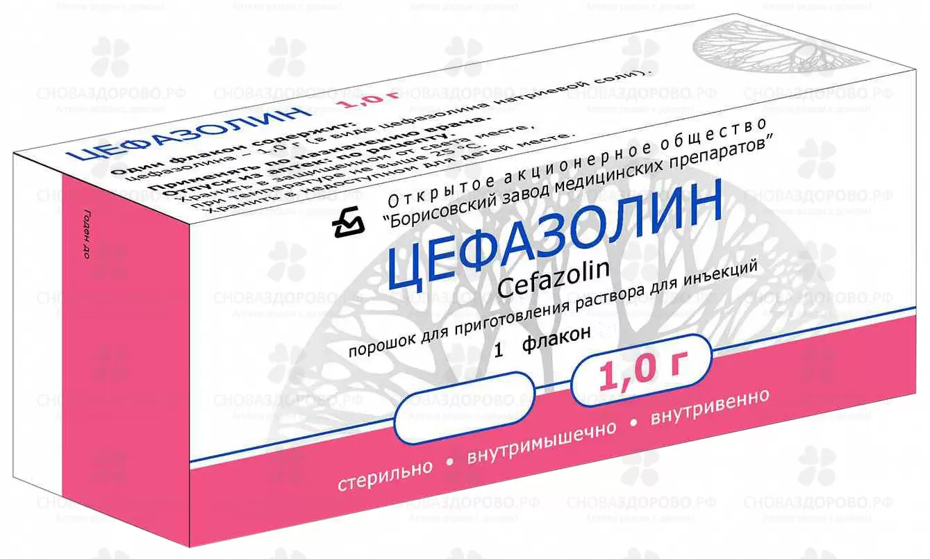 Цефазолин порошок для приготовления раствора внутривенно, внутримышечно 1г №1 флакон /ин. уп. ✅ 05245/06726 | Сноваздорово.рф