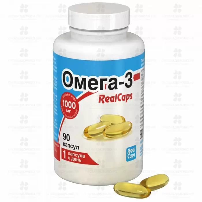 Омега-3 Realcaps капсулы 1400 мг №90 (БАД) ✅ 20196/06174 | Сноваздорово.рф